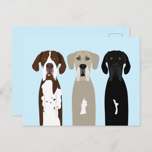 Geweldige Dane Dogs Briefkaart (Voorkant / Achterkant)