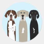 Geweldige Dane Dogs Ronde Sticker (Voorkant)