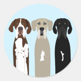 Geweldige Dane Dogs Ronde Sticker