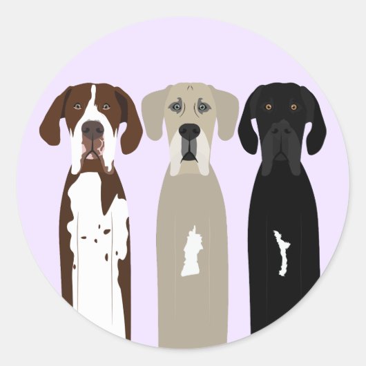 Geweldige Dane Dogs Ronde Sticker (Voorkant)