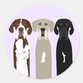 Geweldige Dane Dogs Ronde Sticker