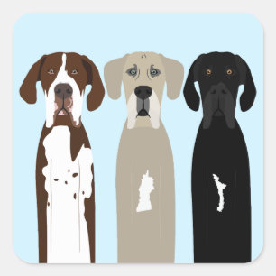 Geweldige Dane Dogs Vierkante Sticker