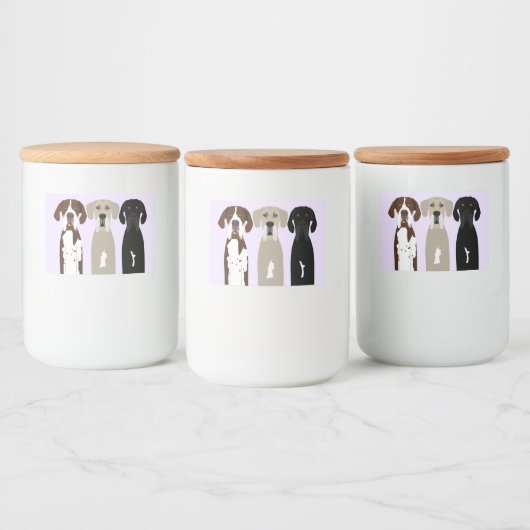 Geweldige Dane Dogs Voedselcontainer Etiket (Flessen)
