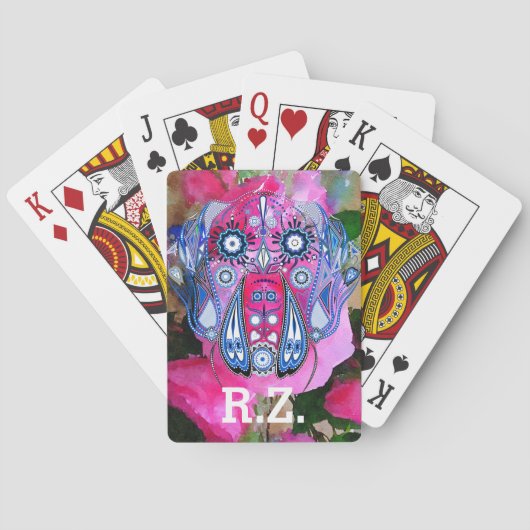 Geweldige Dane en uw initialen Pokerkaarten (Achterkant)