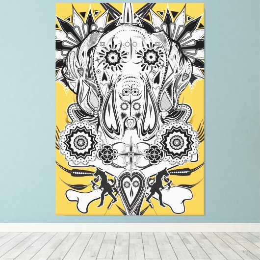 Geweldige Dane Extremo Canvas Afdruk (Insitu (Houten vloer))