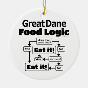 Geweldige Dane Food Logic Keramisch Ornament