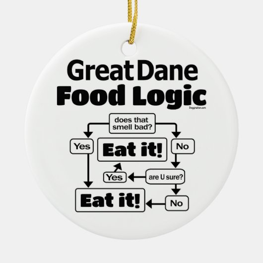 Geweldige Dane Food Logic Keramisch Ornament (Voorkant)