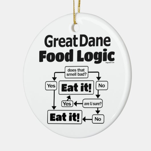 Geweldige Dane Food Logic Keramisch Ornament (Links)