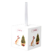 Geweldige Dane Funny-kersthond met boom Decoratie (Achter hoekig)