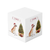 Geweldige Dane Funny-kersthond met boom Kubus (Achter hoekig)