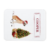 Geweldige Dane Funny-kersthond met boom Magneet (Horizontaal)