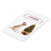 Geweldige Dane Funny-kersthond met boom Magneet (Linkerzijde)