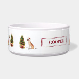 Geweldige Dane Funny-kersthond met boom Voerbakje