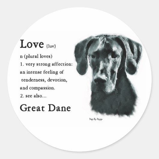 Geweldige Dane Gifts Ronde Sticker (Voorkant)