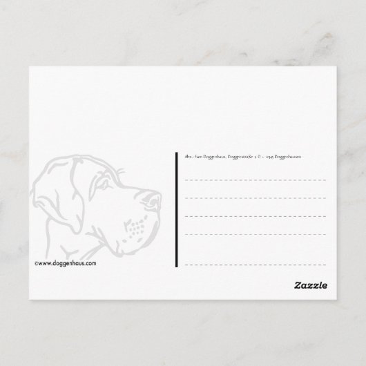 Geweldige Dane Graphics Briefkaart (Achterkant)