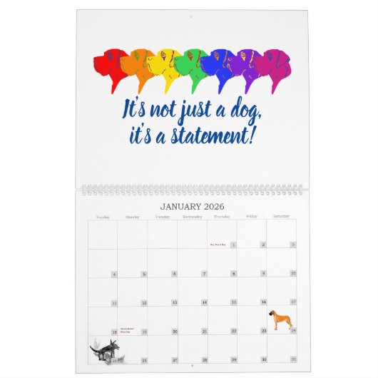 Geweldige Dane Graphics Calendar Kalender (Jan 2026)