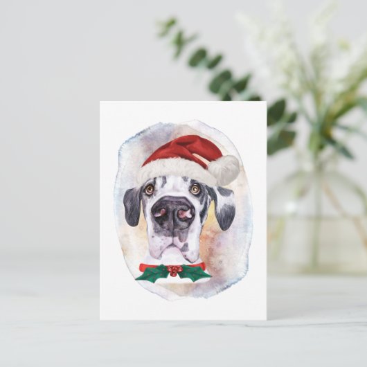 Geweldige Dane kerstcadeautjes voor honden Feestdagenkaart (Staand voorkant)