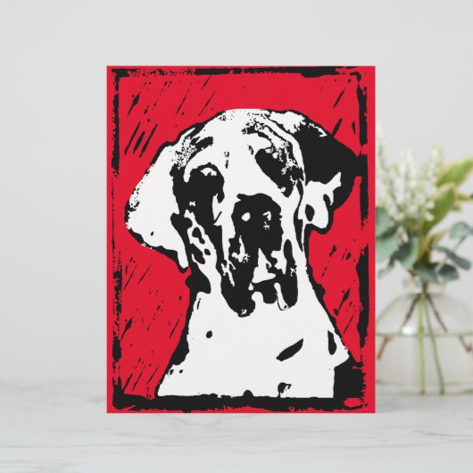 Geweldige Dane kondigt kaarten aan (Staand voorkant)