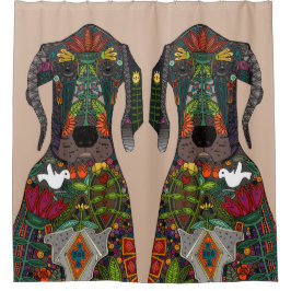 Geweldige Dane-liefdesbeige Douchegordijn