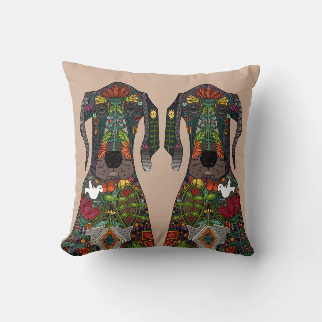 Geweldige Dane-liefdesbeige Kussen (Voorkant)