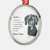 Geweldige Dane Love Metalen Ornament (Links)