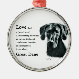 Geweldige Dane Love Metalen Ornament
