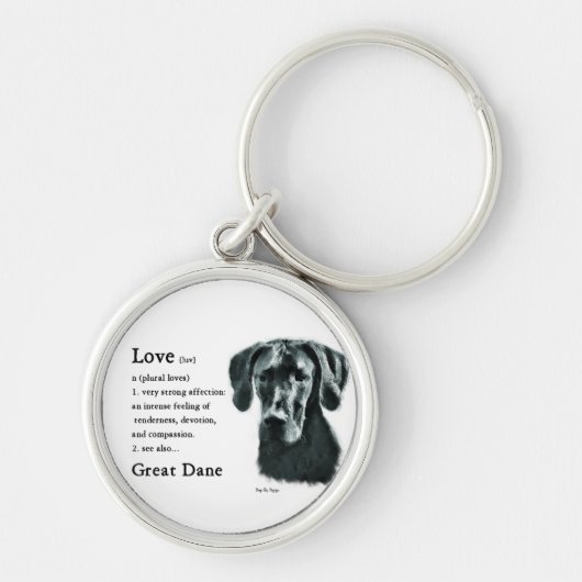 Geweldige Dane Love Sleutelhanger (Voorkant)
