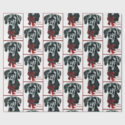 Geweldige Dane Merry-kerst Cadeaupapier (Vlak)