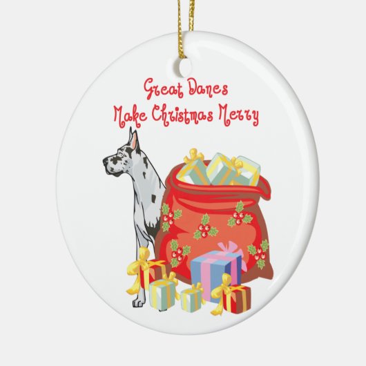 Geweldige Dane Merry-kerst Keramisch Ornament (Links)
