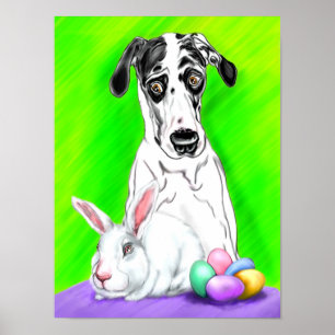 Geweldige Dane Pasen RABBITS?! Poster