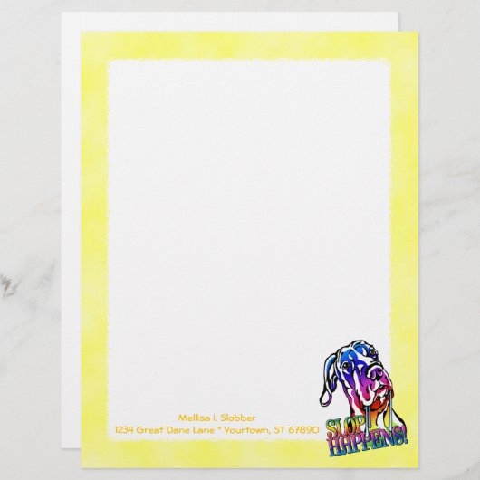 Geweldige Dane-sleuf, helder UC Briefhoofd Ontwerp (Voorkant / Achterkant)