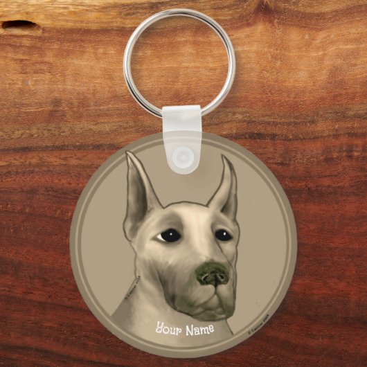 Geweldige Dane Sleutelhanger (Voorkant)