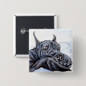 Geweldige Dane Sofa Dreams Vierkante Button 5,1 Cm (Voorkant /achterkant)