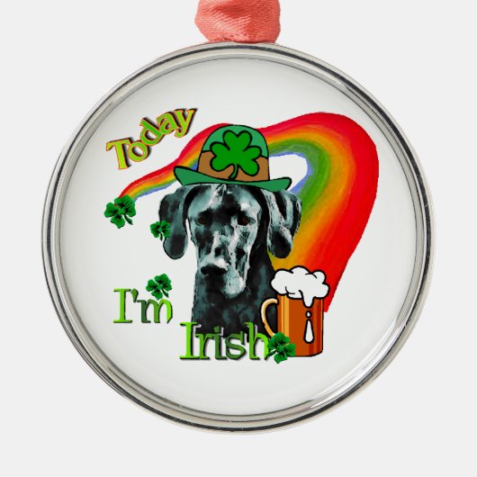 Geweldige Dane St Patricks Day Metalen Ornament (Voorkant)