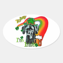 Geweldige Dane St Patricks Day Ovale Sticker