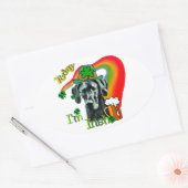 Geweldige Dane St Patricks Day Ovale Sticker (Envelop)