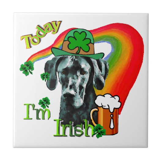 Geweldige Dane St Patricks Day Tegeltje (Voorkant)
