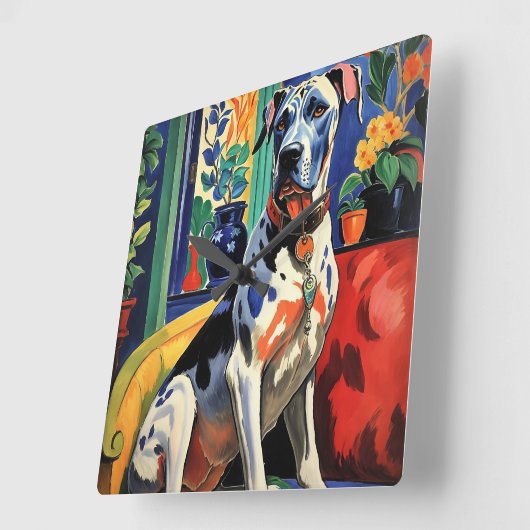 Geweldige Dane Vierkante Klok (Hoek)