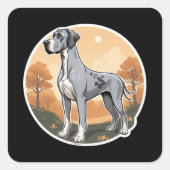 Geweldige Dane Vierkante Sticker (Voorkant)