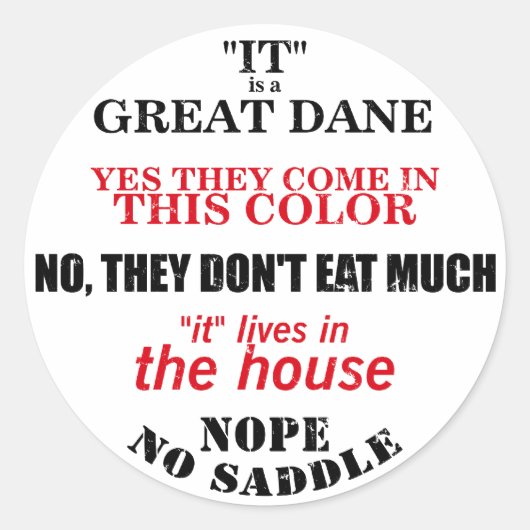 Geweldige Dane Walking Answers Ronde Sticker (Voorkant)