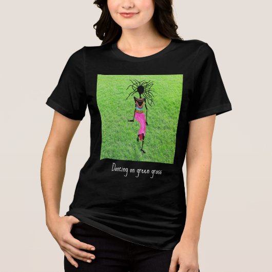 Geweldige, Dansen op Green Grass Sierkussen Tri-Blend Shirt (Voorkant)