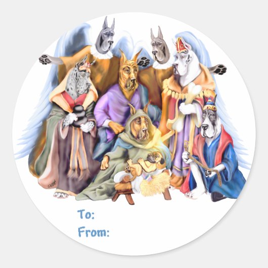 Geweldige dansende kerstcadeautjes Labels (Voorkant)