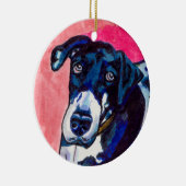 Geweldige danshond kunst schattige originele inktt keramisch ornament (Rechts)