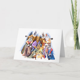 Geweldige danskerstnativiteit feestdagen kaart