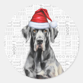 Geweldige danskunst en wof Word Art Kerstmis Ronde Sticker