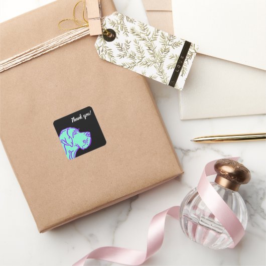 Geweldige dantekening vierkante sticker (Geschenken)