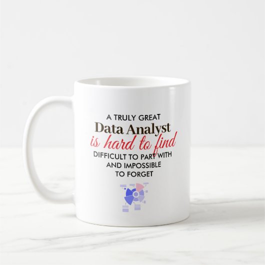 Geweldige data-analist gepersonaliseerde naam cade koffiemok (Links)