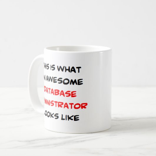 geweldige databasebeheerder koffiemok (Voorkant links)