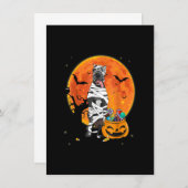 Geweldige ddadige hond en moon Halloween Costume D Kaart (Voorkant / Achterkant)