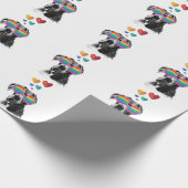 Geweldige ddadige hond met harten Valentijnsdag Cadeaupapier (Hoek)